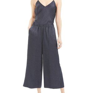 Theory Wide Leg Deep Navy Strip Pants